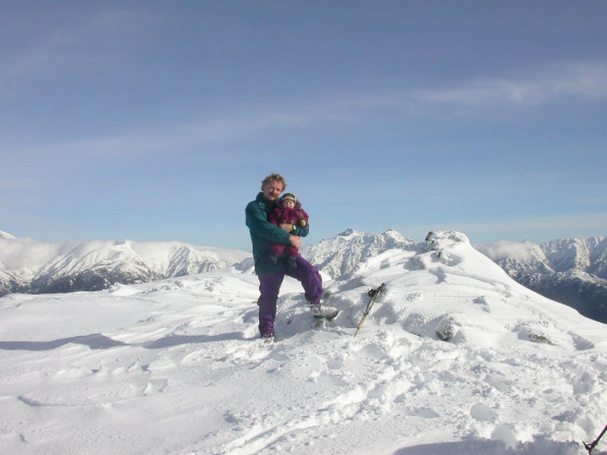 Blick auf Monti d'Oru im Winter